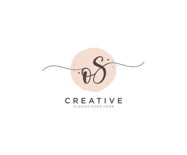 Feminine Logo Belleza Monograma Elegante Logotipo Diseño Logotipo Escritura Mano — Vector de stock