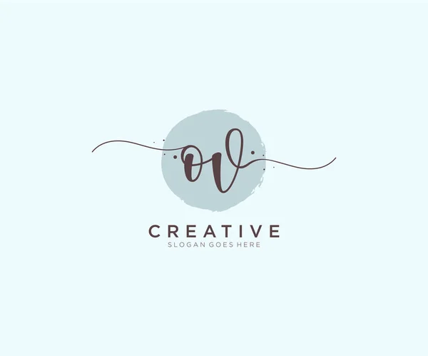 Vrouwelijk Logo Schoonheid Monogram Elegant Logo Ontwerp Handschrift Logo Van — Stockvector