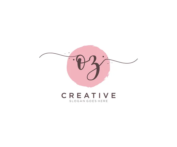 Feminine Logo Belleza Monograma Elegante Diseño Del Logotipo Logotipo Escritura — Vector de stock