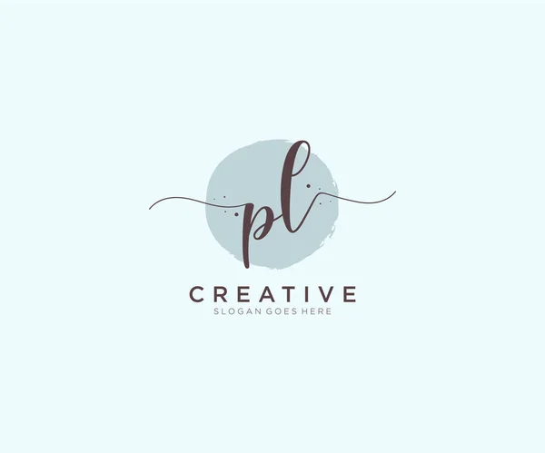 Feminine Logo Beauty Monogram Elegantní Logo Design Rukopis Logo Počátečním — Stockový vektor