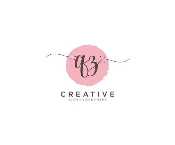 Feminine Logo Belleza Monograma Elegante Diseño Del Logotipo Logotipo Escritura — Vector de stock