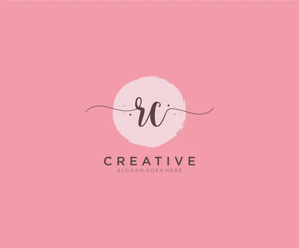 Logo Femenino Monograma Belleza Elegante Diseño Logotipo Logotipo Escritura Mano — Archivo Imágenes Vectoriales