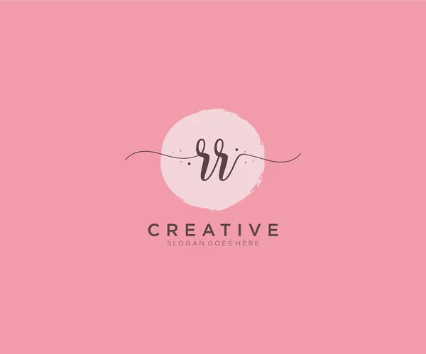 Feminine Logo Belleza Monograma Elegante Diseño Del Logotipo Logotipo Escritura — Vector de stock