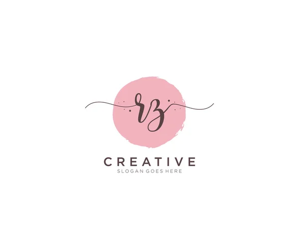 Feminine Logo Belleza Monograma Elegante Diseño Del Logotipo Logotipo Escritura — Vector de stock