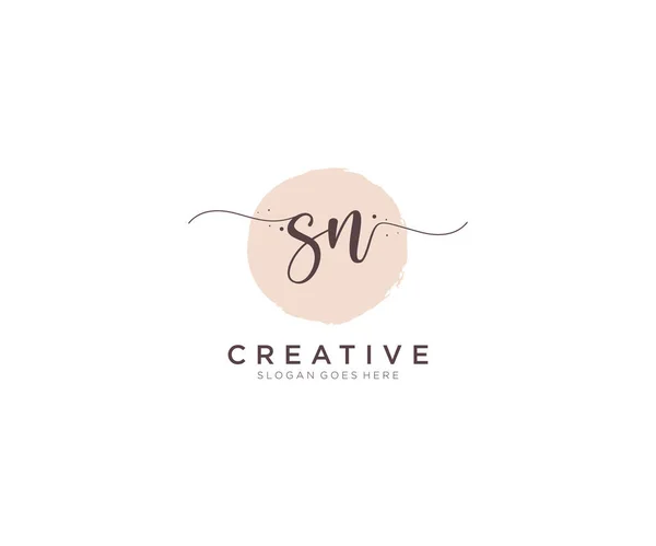 Vrouwelijk Logo Schoonheid Monogram Elegant Logo Ontwerp Handschrift Logo Van — Stockvector