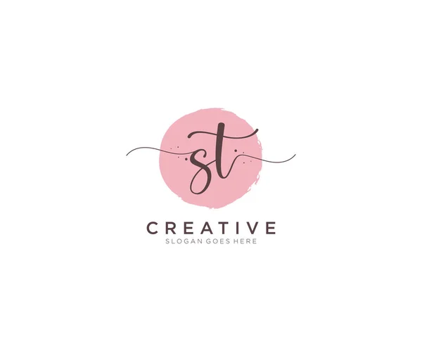 Feminine Logo Schönheit Monogramm Und Elegantes Logo Design Handschrift Logo — Stockvektor