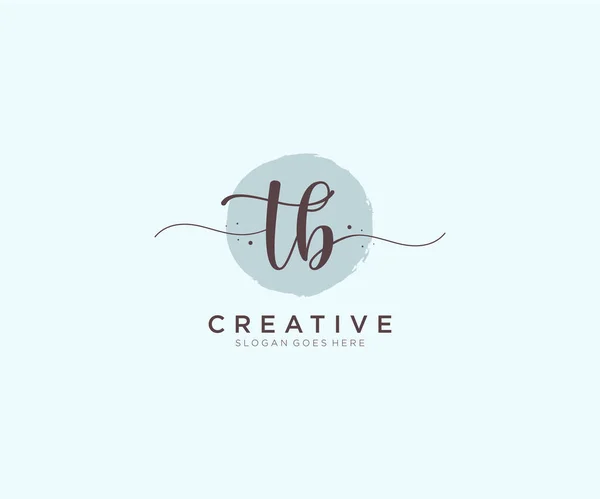 Vrouwelijk Logo Schoonheid Monogram Elegant Logo Ontwerp Handschrift Logo Van — Stockvector