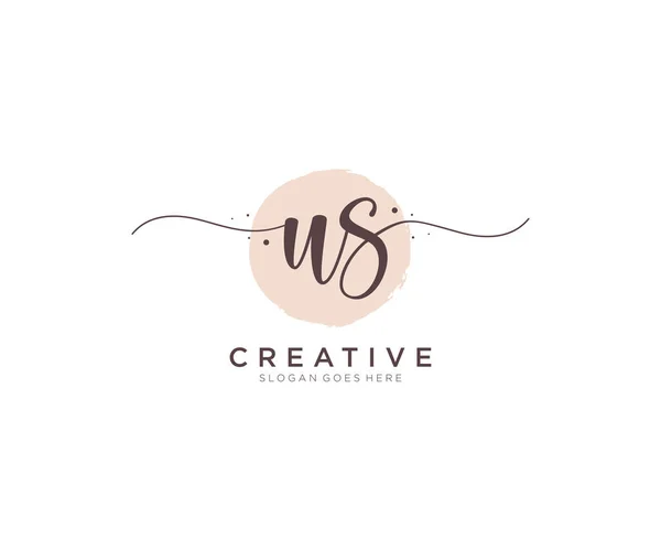 Feminine Logo Beauty Monogram Elegant Logo Design Handwriting Logo Initial — Vector de stock