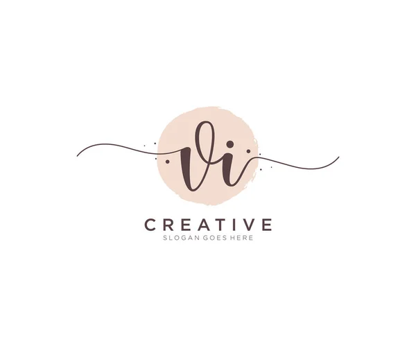 Vrouwelijk Logo Schoonheid Monogram Elegant Logo Ontwerp Handschrift Logo Van — Stockvector