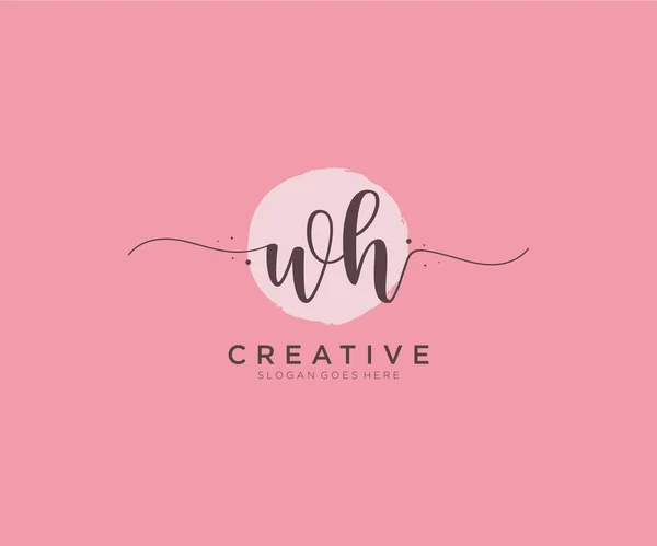 Feminine Logo Belleza Monograma Elegante Diseño Del Logotipo Logotipo Escritura — Vector de stock