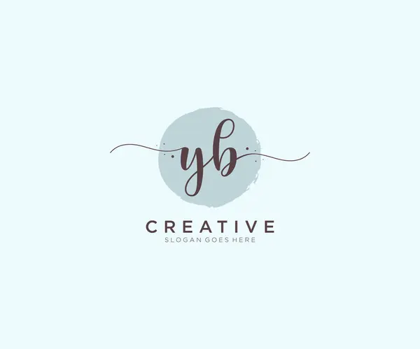 Feminine Logo Belleza Monograma Elegante Diseño Del Logotipo Logotipo Escritura — Vector de stock