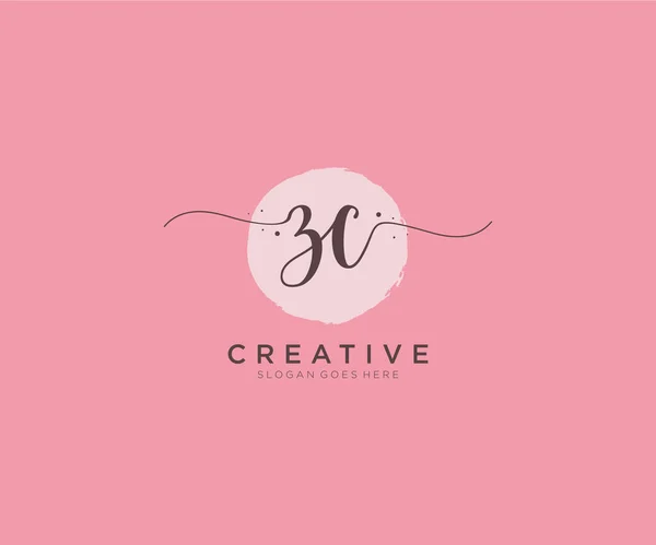 Feminine Logo Schönheit Monogramm Und Elegantes Logo Design Handschrift Logo — Stockvektor