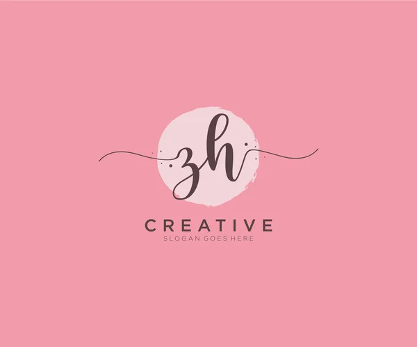 Feminines Logo Schönheitsmonogramm Und Elegantes Logo Design Handschrift Logo Der — Stockvektor