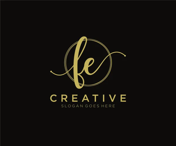 Feminine Logo Schönheit Monogramm Und Elegantes Logo Design Handschrift Logo — Stockvektor