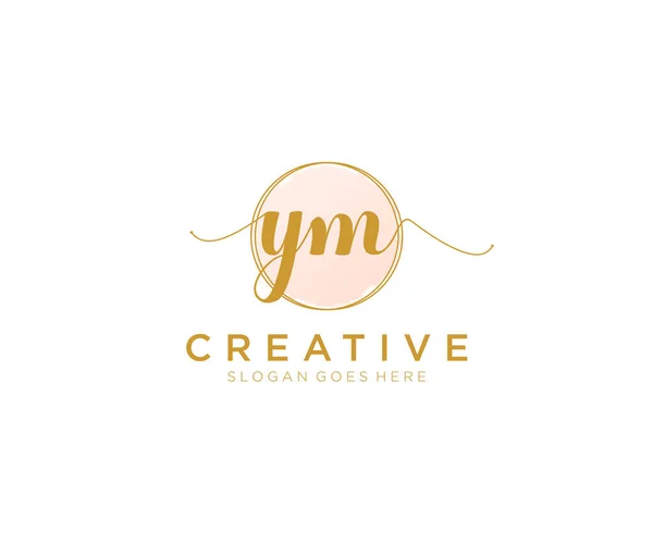 Feminine Logo Beauty Monogram Elegant Logo Design Handwriting Logo Initial — Stock Vector