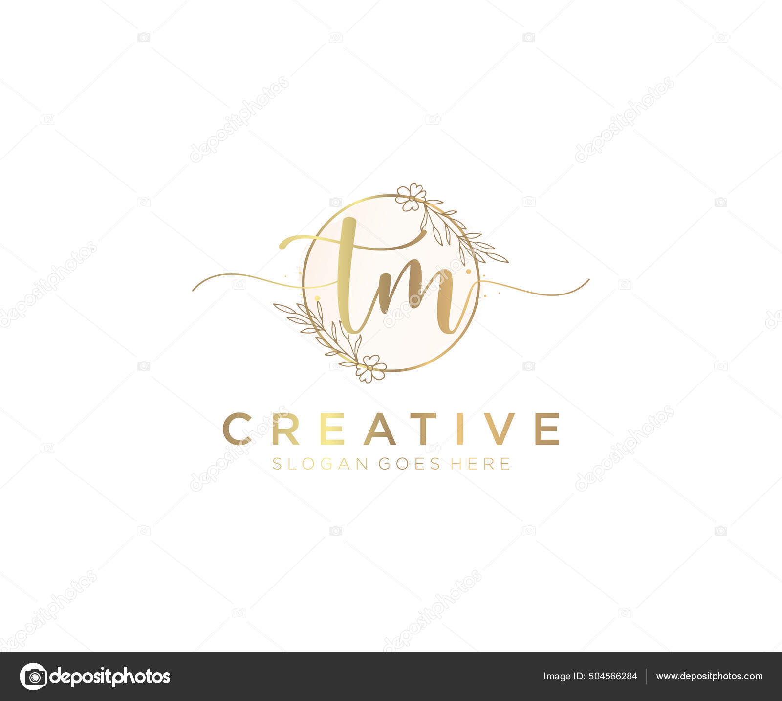 Initial MM beauty monogram and elegant logo design Stock Vector