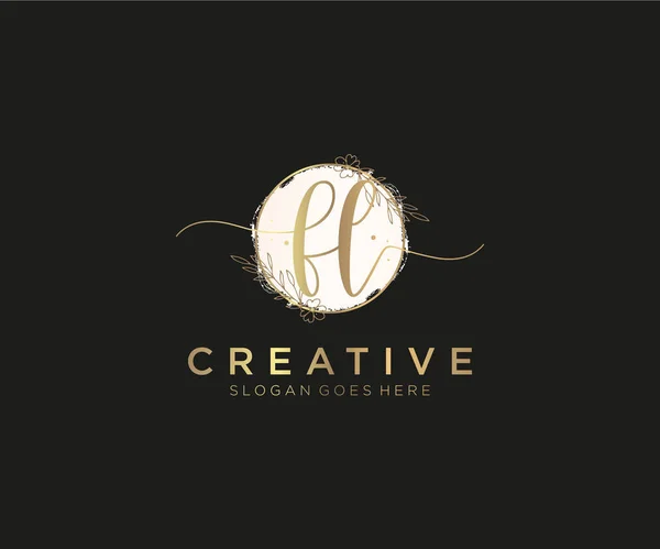 Vrouwelijk Logo Schoonheid Monogram Elegant Logo Ontwerp Handschrift Logo Van — Stockvector