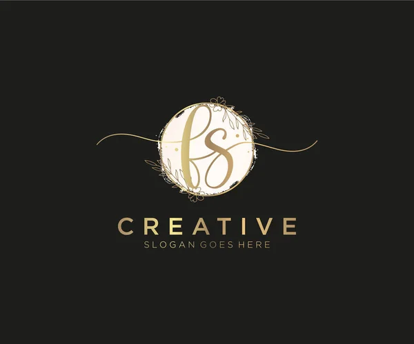 Vrouwelijk Logo Schoonheid Monogram Elegant Logo Ontwerp Handschrift Logo Van — Stockvector