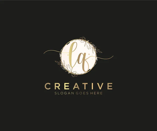 Vrouwelijk Logo Schoonheid Monogram Elegant Logo Ontwerp Handschrift Logo Van — Stockvector