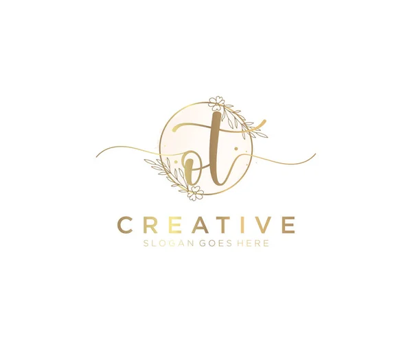 Vrouwelijk Logo Schoonheid Monogram Elegant Logo Ontwerp Handschrift Logo Van — Stockvector