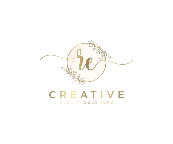 Monogramme Beauté Logo Féminin Design Élégant Logo Logo Écriture Signature — Image vectorielle