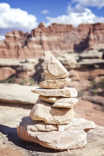 Trail marker made of stones, USA