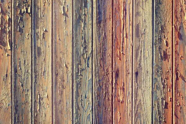 Vintage gestemde oude houten plankjes met verf peeling — Stockfoto