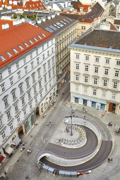 Luftaufnahme des Steppenhansplatzes in Wien, Österreich. — Stockfoto