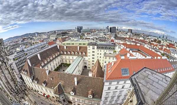 Fisheye lens panoramic picture of Vienna, Austria. Royalty Free Stock Images