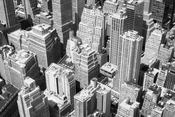 Schwarz Weiße Luftaufnahme Von Manhattan New York City Usa — Stockfoto