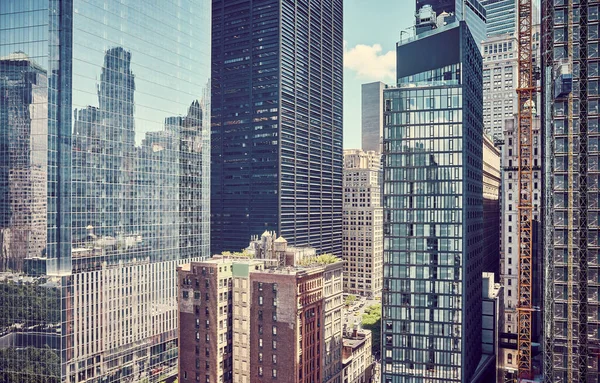曼哈顿城市景观 色彩调色应用 纽约市 — 图库照片