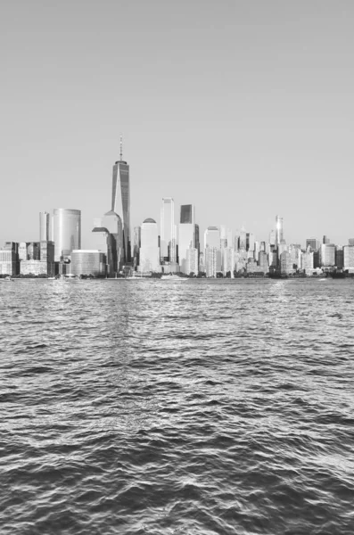 Fekete Fehér Kép Manhattan Városáról New York Usa — Stock Fotó