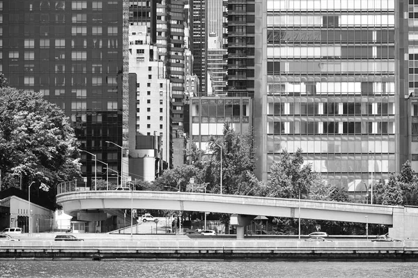 Imagen Blanco Negro Diversa Arquitectura Ciudad Nueva York — Foto de Stock