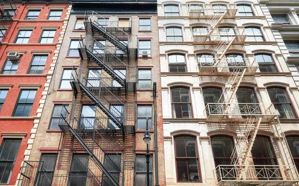 Old Buildings Iron Fire Escapes New York City Usa — Stockfoto
