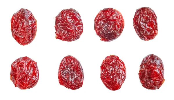 Αποξηραμένα Ολόκληρα Στρογγυλά Cranberries Που Απομονώνονται Λευκό Φόντο Επιλεκτική Εστίαση — Φωτογραφία Αρχείου