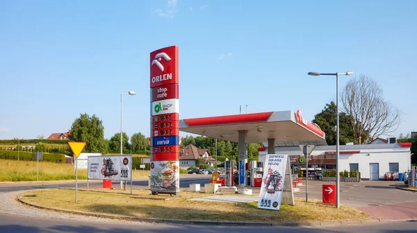 Czaplinek Πολωνία Ιουνίου 2021 Πρατήριο Βενζίνης Orlen Κατάστημα Και Καφετέρια — Φωτογραφία Αρχείου