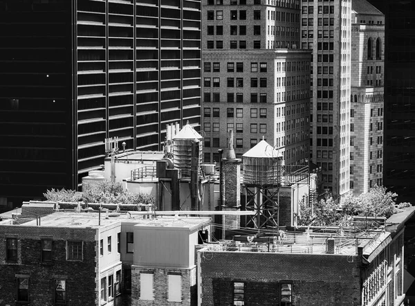 Manhattan Diverse Architecture Water Towers Rooftop New York City Usa — Stock Photo, Image