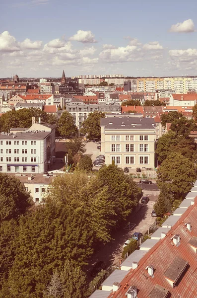Şehir Merkezi Szczecin Retro Tonlama Uygulandı Polonya — Stok fotoğraf