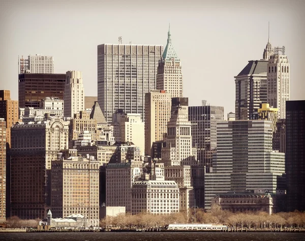 Vintage gefiltertes Bild von Manhattan über dem Hudson River, New York — Stockfoto