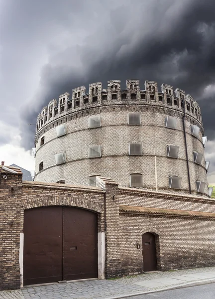 Gate, Brick Wall and tower of Prison. — Stock Photo, Image