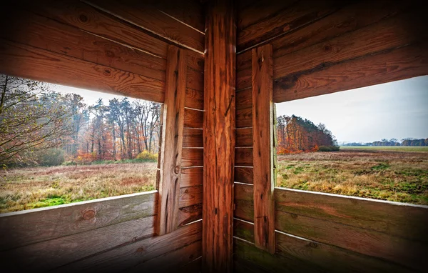 Interior of hunting tower in autumn season. — Stock Photo, Image