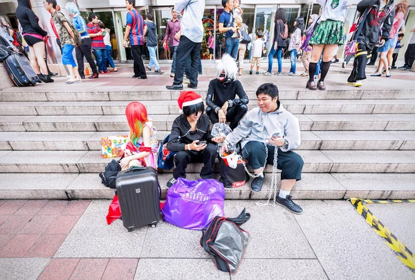 Fans in costumes waiting for opening the 2014 Comic Fiesta in Kuala Lumpur.