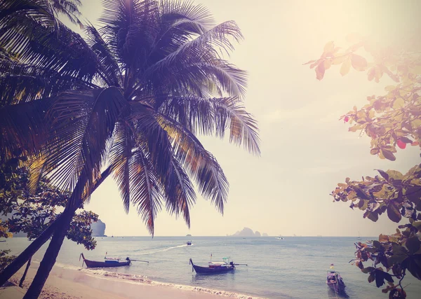 Vintage stylized photo of Andaman sea coast, Aonang in Thailand. — Stock Photo, Image