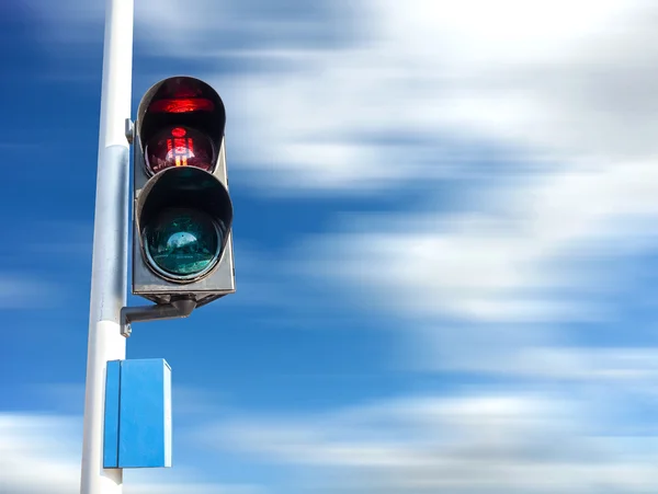Color rojo en el semáforo para peatones ,. — Foto de Stock