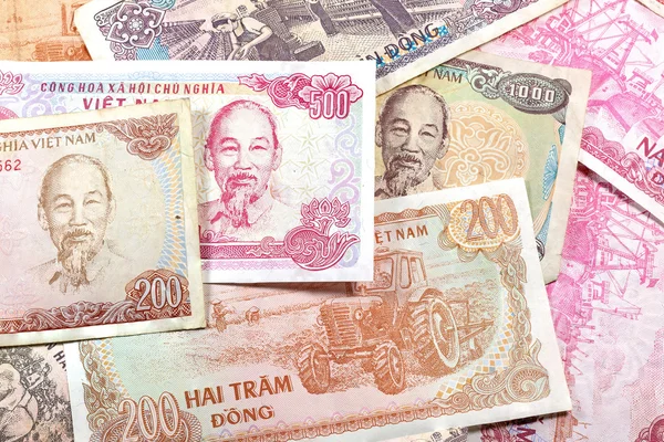 Деньги из Вьетнама, различные банкноты Донг . — стоковое фото