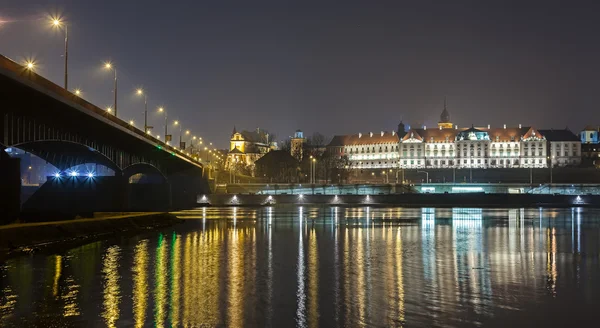 Panoramic view of a waterfront at night. — Stock Photo, Image