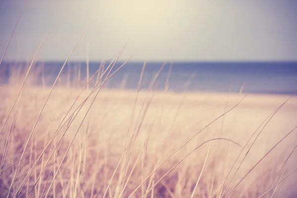 Blurred summer beach background in retro vintage style. — Stock Photo, Image