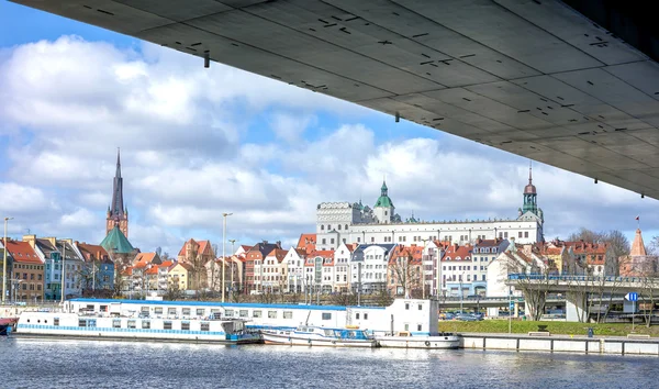 Szczecin waterfront panoramik manzaralı. — Stok fotoğraf