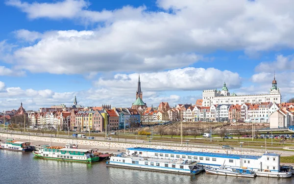Panoramic view of Szczecin waterfront. — Stock Photo, Image
