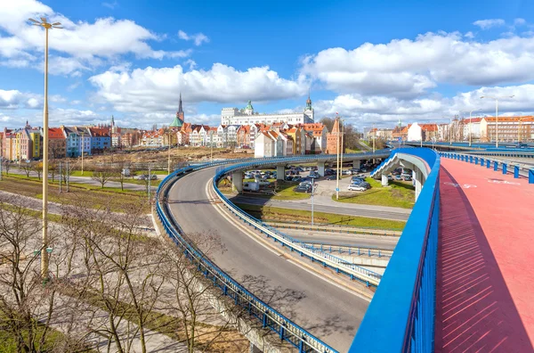 Veginfrastruktur i Szczecin . – stockfoto
